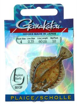 Крючки с поводком Gamakatsu BOOKLET FLAT FISH 5013F разм. 04-0.35мм 60см 10шт.