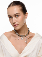 Колье "Sun And Moon" из тигрового глаза Silver