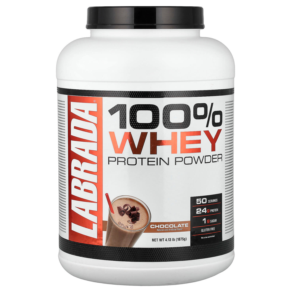 Labrada Nutrition, Порошок из 100% сывороточного протеина, шоколад, 1875 г (4,13 фунта)