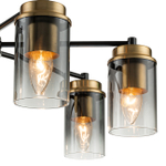 Светильник на штанге 7x40Вт, E14, металл/стекло, черный/бронза