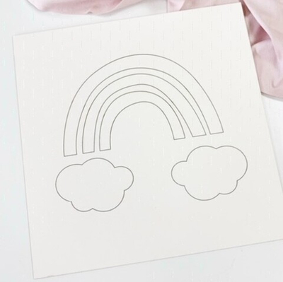 Заготовка для тиснения "Радуга и облака", 25х25 см