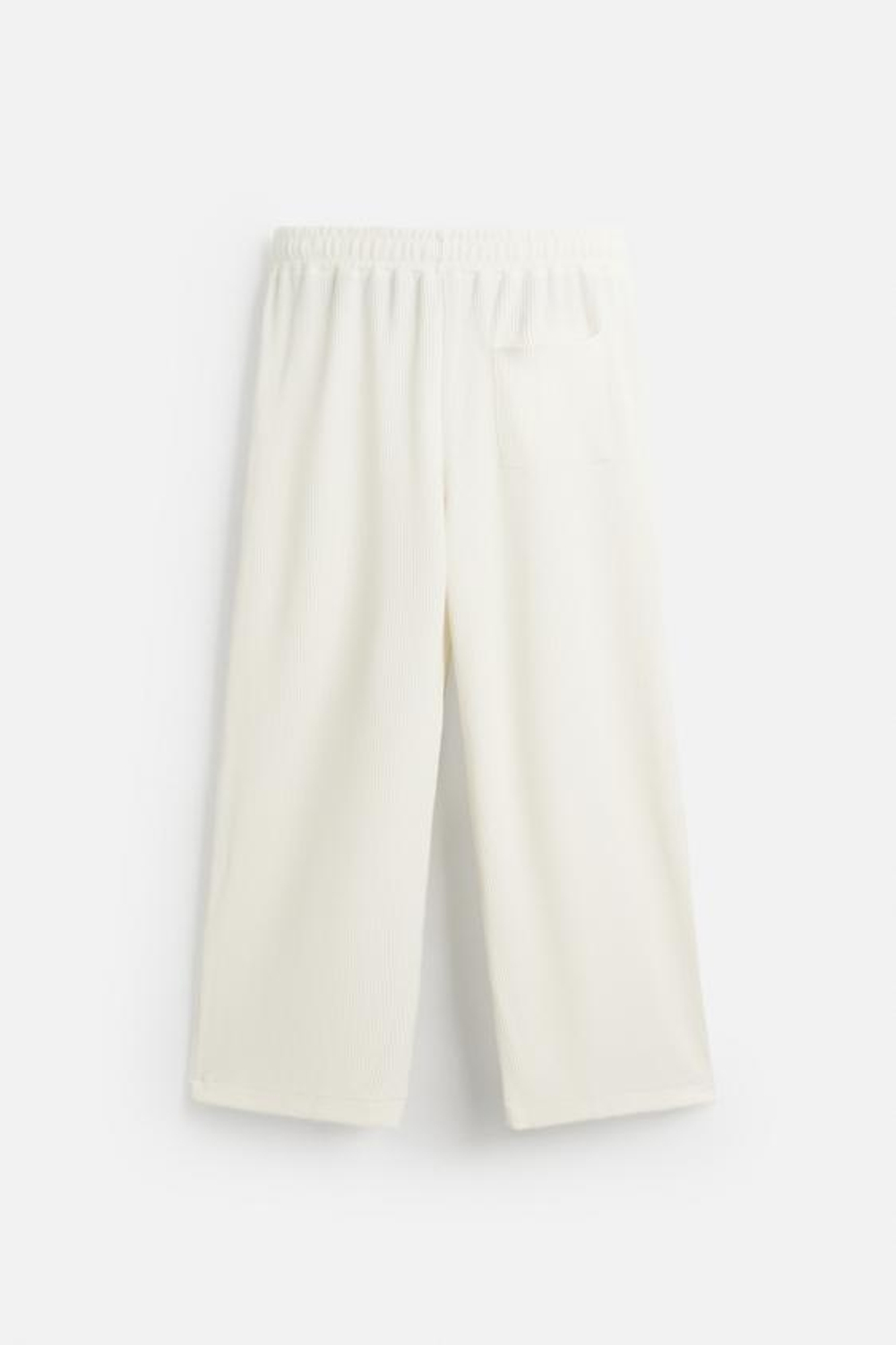 ZARA БРЮКИ-ДЖОГГЕРЫ С ВЕРТИКАЛЬНОЙ ТЕКСТУРОЙ, ЖЕЛТОВАТО-БЕЛЫЙ