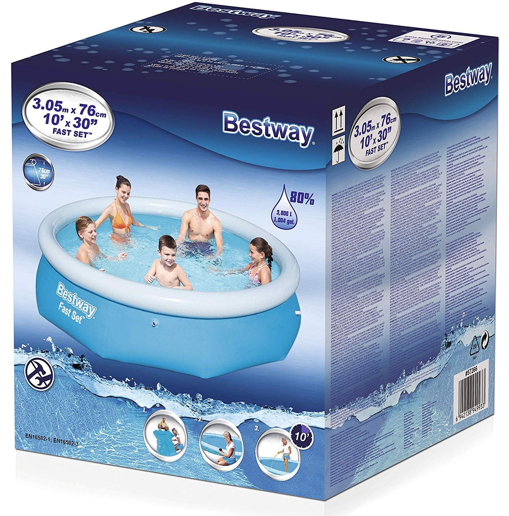 Надувной бассейн, 305х76 см. Bestway 57266