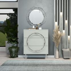 Комод Арт Колор matte Стайл Сильвер с 3 ящиками Серый дым матовый