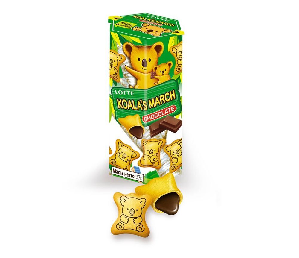 Печенье Koalas March Chocolate с шоколадной начинкой х/к 37 гр