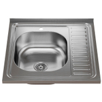 Мойка 60х60 (0,6) лев вып 3 1/2 MIXLINE 16см  с сифоном ДЕКОР