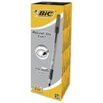 Ручка шариковая с грипом BIC "Round Stic Exact", ЧЕРНАЯ, корпус серый, узел 0,8 мм, линия письма 0,3 мм, 918542