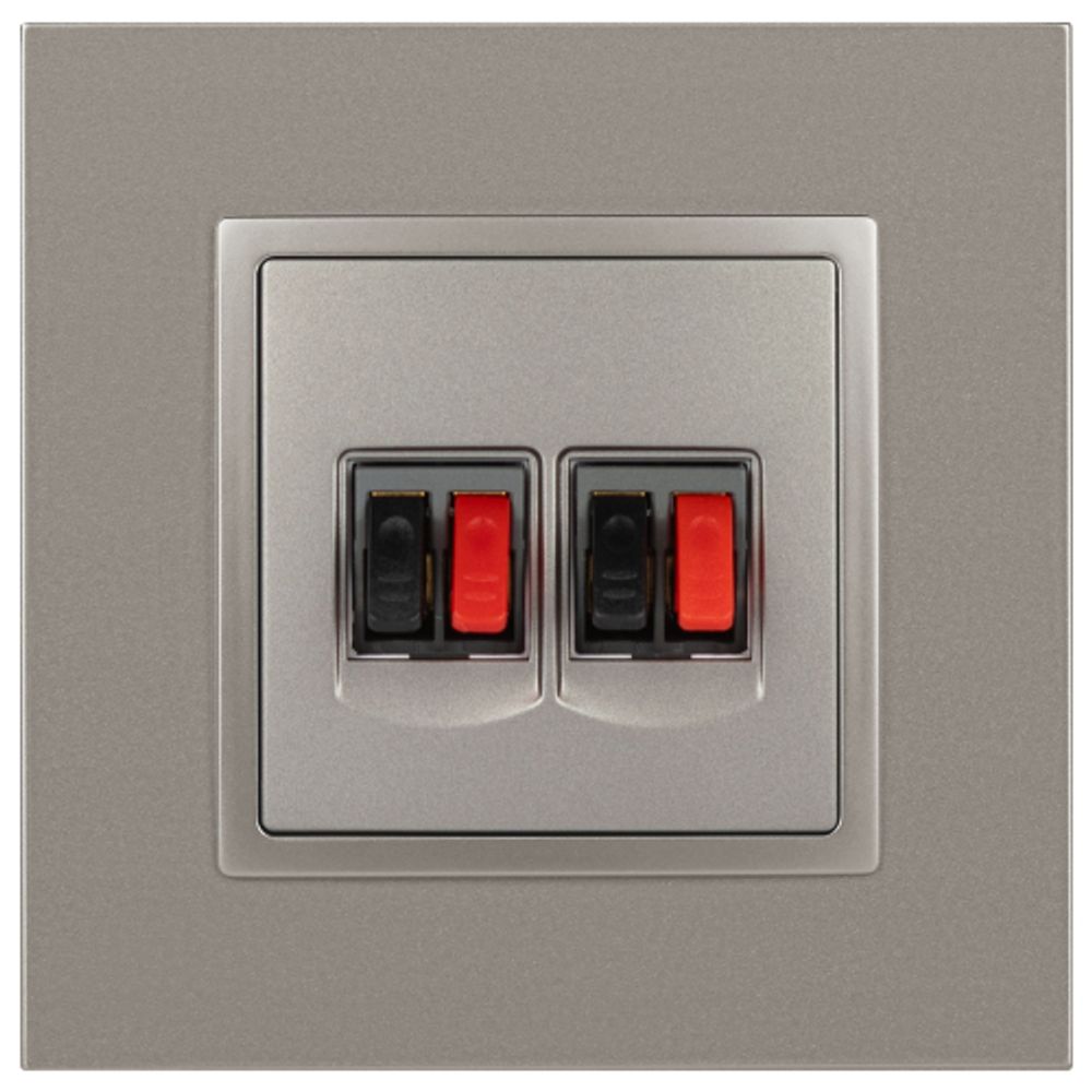 Розетка ЭРА Elegance 14-3112-16 аудио двойная, титан