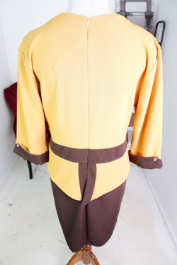 Платье в осенних оттенках, визуально на 50 размер