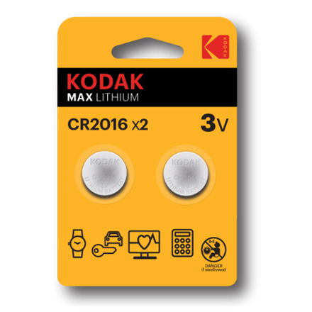 Батарейки Kodak CR2016-2BL MAX Lithium