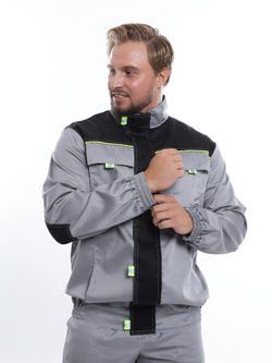 Костюм Nerss «Практик», куртка + полукомбинезон. Серый с черным