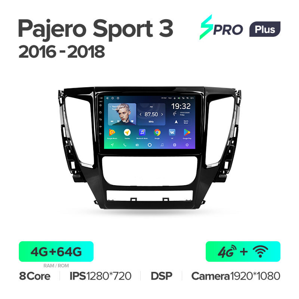 Teyes SPRO Plus 9" для Mitsubishi Pajero Sport 3 2016-2018