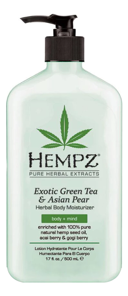HEMPZ Молочко для тела увлажняющее Зеленый чай и Груша-Exotic Green Tea & Asian Pear Herbal Body Moisturizer,500 мл