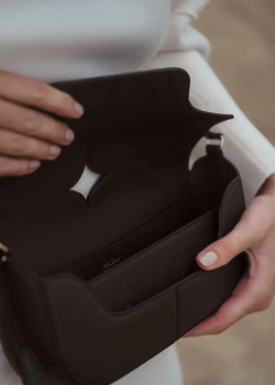 POLENE СУМКА OSMO, ТЕМНО-КОРИЧНЕВЫЙ