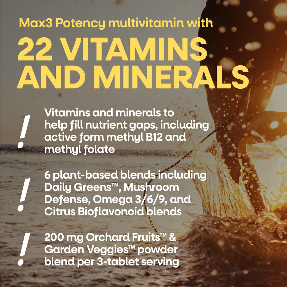 Nature's Way, Alive! Max3 Potency, полный мультивитаминный комплекс для взрослых, без добавления железа, 180 таблеток