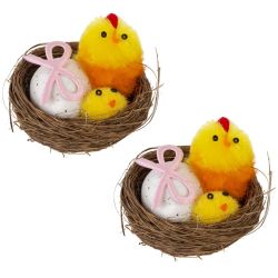 GAEM Набор из 2-х изделий декоративных "Гнездо пасхальное" (5,5*4), L11 W6 H6 см