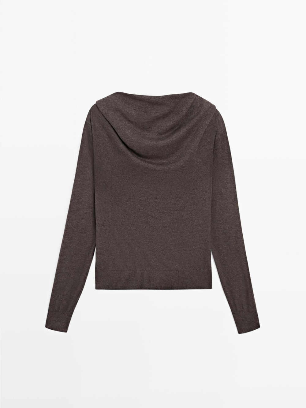 Massimo Dutti Трикотажный свитер с многофункциональными рукавами, коричневый