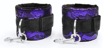 Фиолетово-черные наручники с карабинами (Цвет: фиолетовый с черным)
