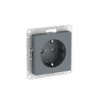 ATLASDESIGN РОЗЕТКА с заземлением со шторками, 16А, механизм, быстрозажим. клем., ГРИФЕЛЬ