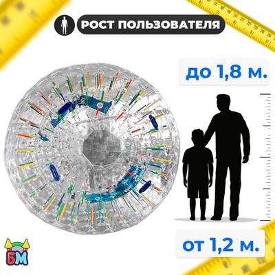 Светящийся зорб «Neo» ПВХ, усиленные сиденья, диаметр 2,8 м