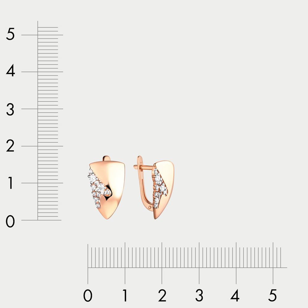 Серьги с фианитами для женщин из розового золота 585 пробы (арт. 40220700)