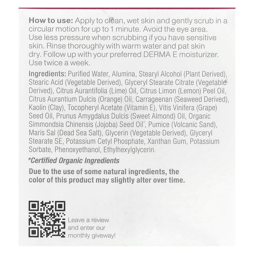 DERMA E, скраб для микродермабразии, 56 г (2 унции)