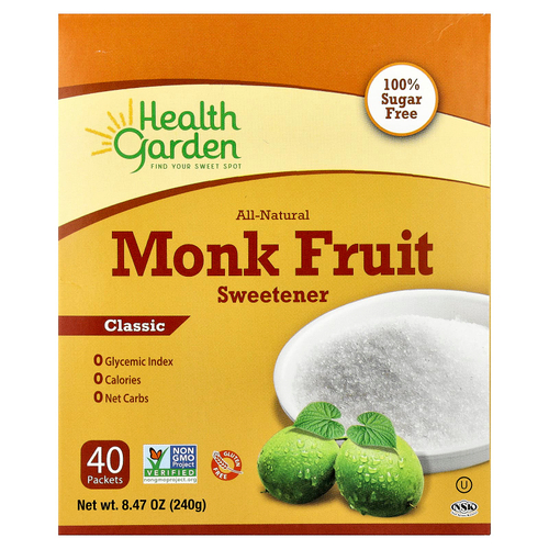 Health Garden, Полностью натуральный подсластитель из архата, классический, 40 пакетиков по 6 г (0,21 унции)