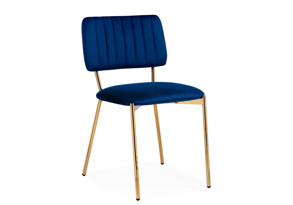 Стул на металлокаркасе Armond dark blue / gold