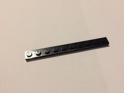 Lego Плитка 1x10 (черная) 447726