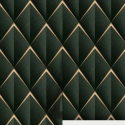 Обои винил горячего тиснения, моющиеся на флизелиновой основе Marvig Modish 1.06м х 10.05м, геометрия, темно-зеленый