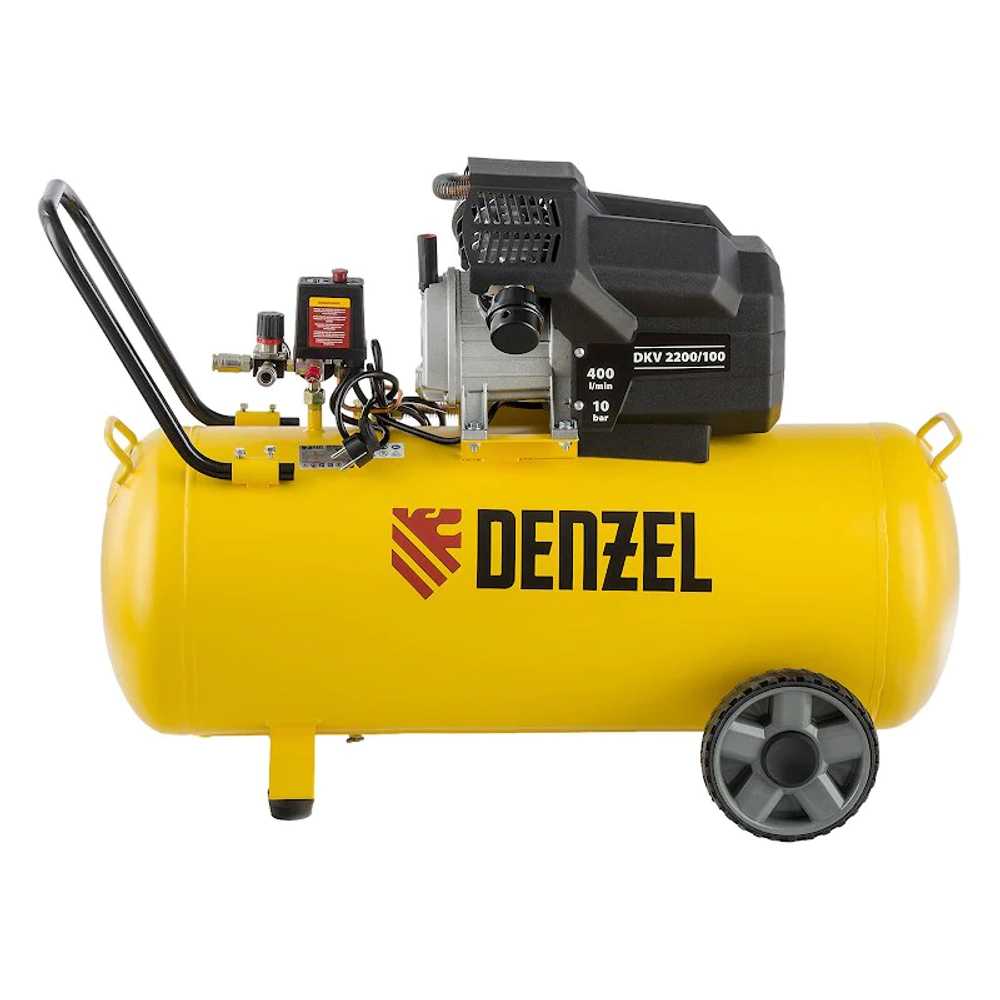 DENZEL X-PRO DKV2200/100 компрессор воздушный 2.2 квт, 400 л/мин, 100 л 58079
