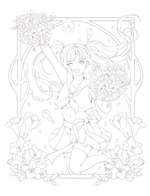 Girls and flowers. Part 2. Coloring Book