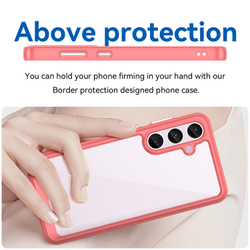 Усиленный чехол c мягкими боковыми рамками красного цвета для Samsung Galaxy S24+ Плюс