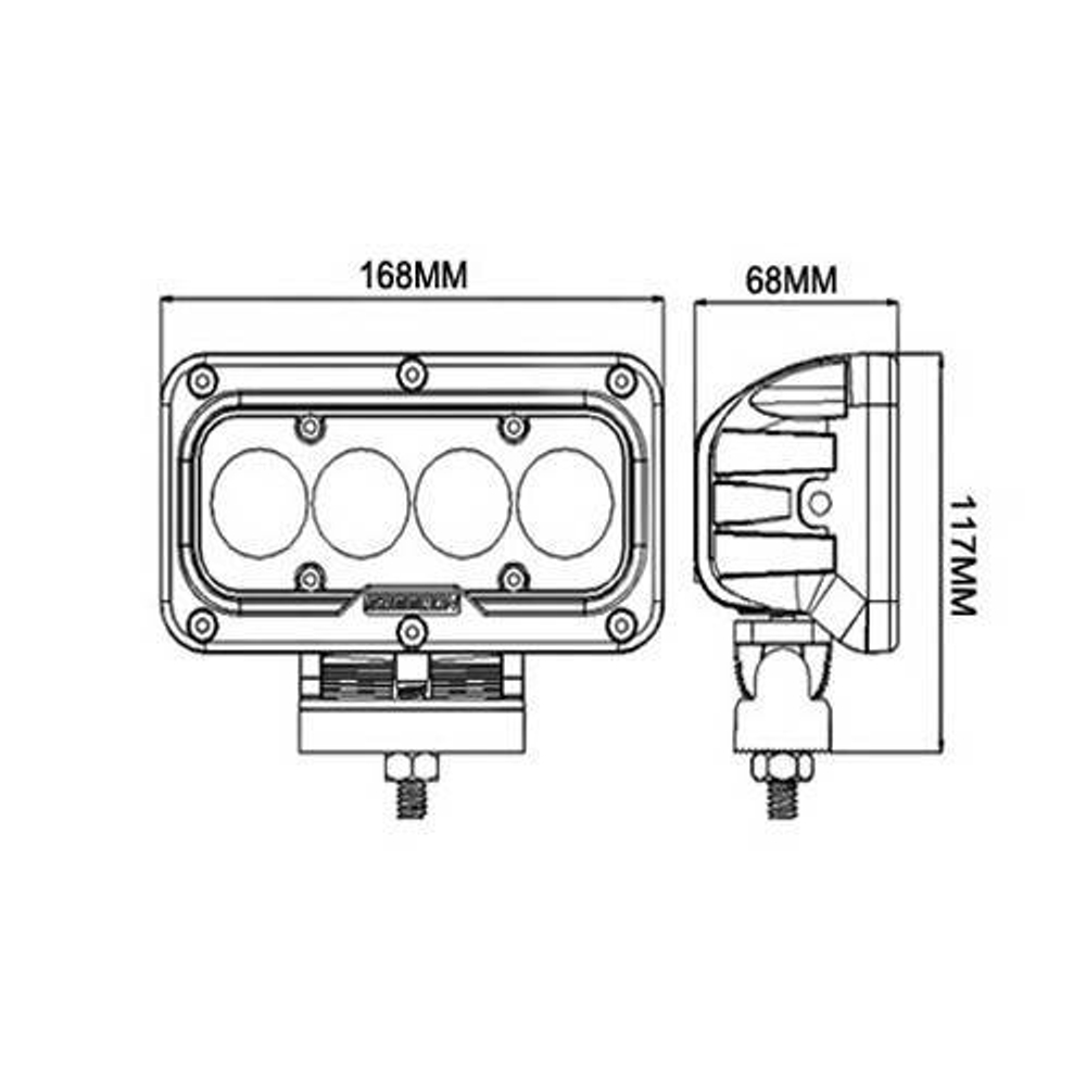 Светодиодная фара Dreamar 40 Вт, 4 диода, 3000 люмен