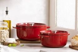 KitchenAid Чугунная кастрюля 22 см 3,3 л красная