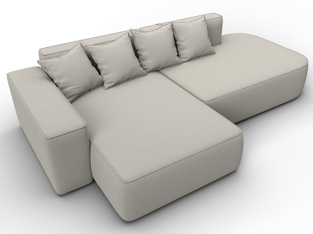 Диван угловой Лига-065 угол левый РОГОЖКА Амур 02 бежевый