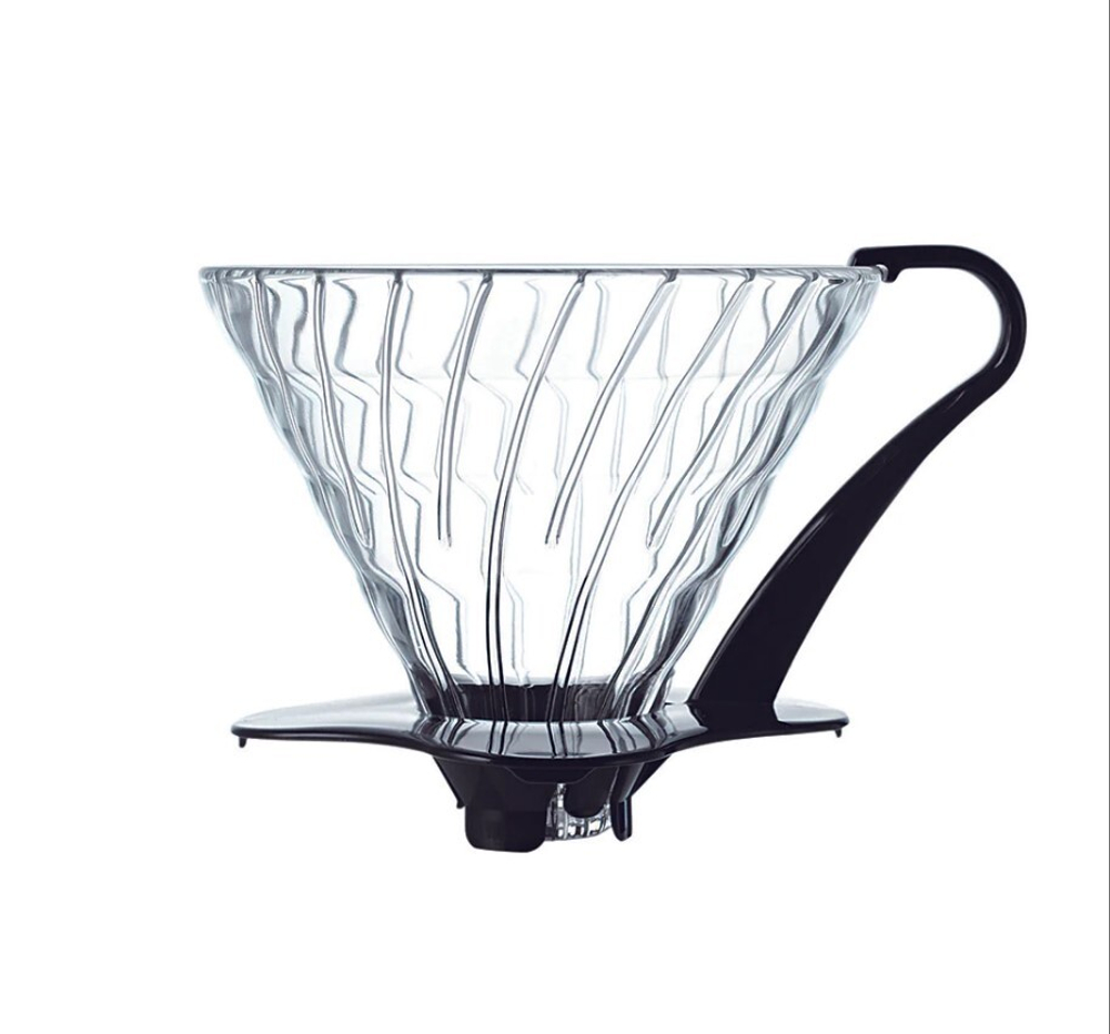 Воронка стеклянная для приготовления кофе Hario V60-03, VDGN-03-B, черная