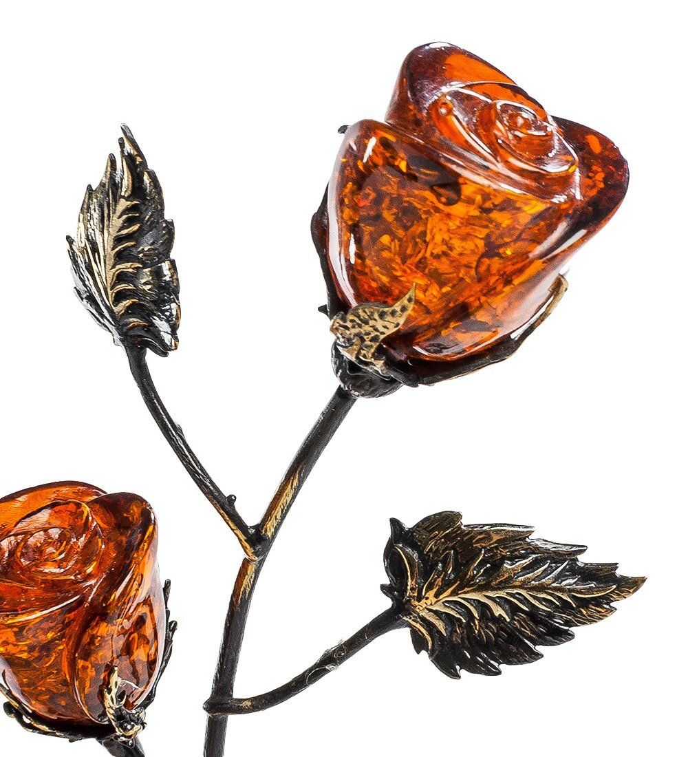 Народные промыслы AM-1263 Фигурка «Роза» (латунь, янтарь)