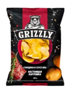 ЧИПСЫ GRIZZLY ГОВЯДИНА В СОУСЕ BBQ 55ГР