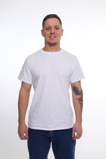 Футболка базовая белая, хлопок с эластаном
