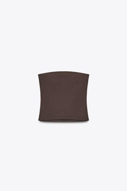 ZARA ТОП-БАНДО С ЦВЕТКОМ, КОРИЧНЕВЫЙ