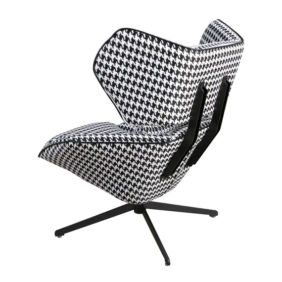 Вращающееся кресло 5142  из ткани черного и белого цвета