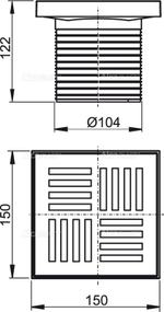 Решетка 150 ? 150 серая AlcaPlast APV0200