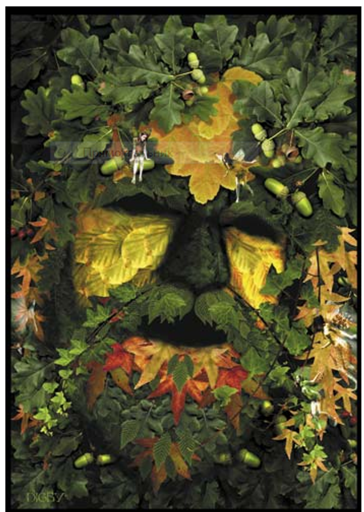 Открытка Зелёный человек ( green man )