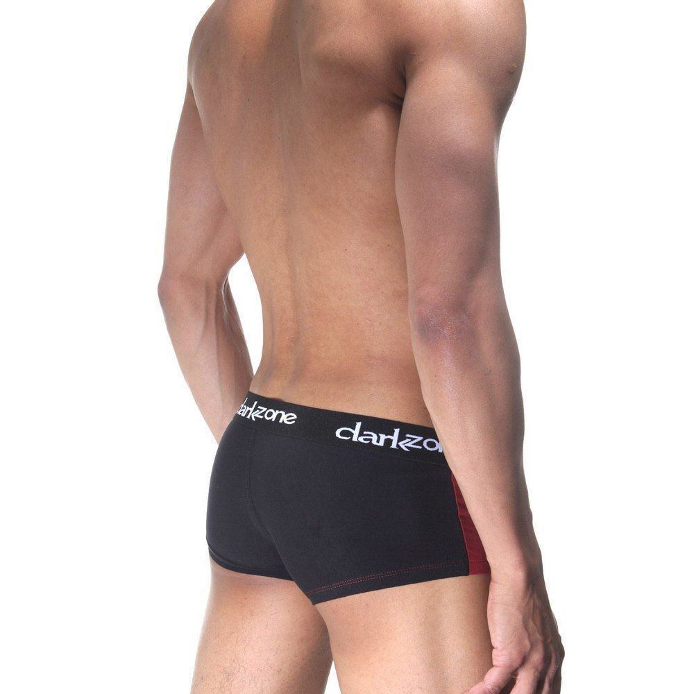 Бордовые хлопковые трусы-боксеры с контрастным гульфиком (Размер: L) (Цвет: бордовый)