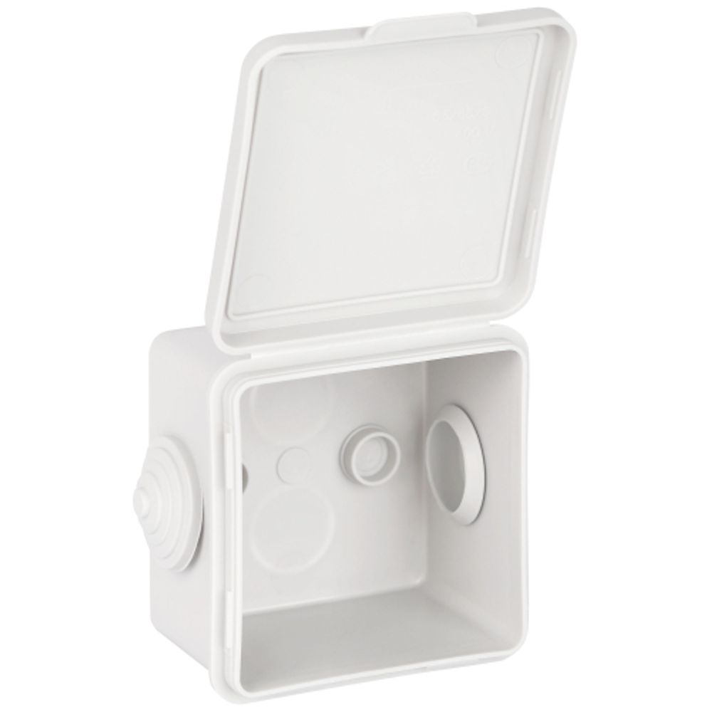 Распаячная коробка ЭРА KOR-65-65-50-4g открытой установки серая 65х65х50мм с гермовводами 4 вх. IP54