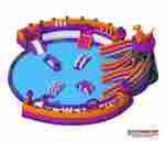 Надувной аквапарк с бассейном и горками «Драконий замок», 22×20×7 м