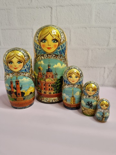 Матрешка "Виды города" 5 мест