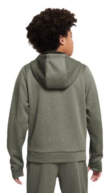Кофта для мальчика теннисная Nike Therma-FIT Full-Zip Hoodie - зеленый
