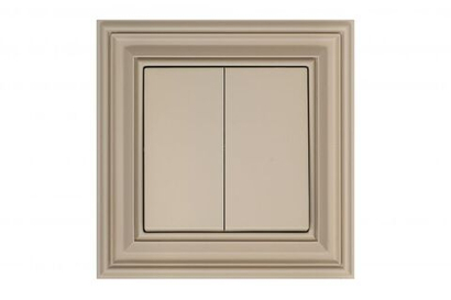 Выключатель 2 клавишный импульсный кремовый омбре LIREGUS RETRO